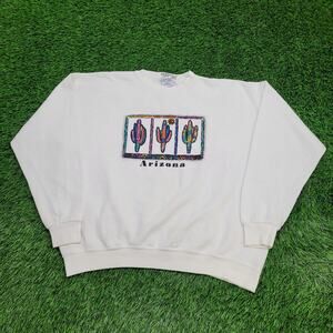 Vintage 90s Arizona Cactus Sweatshirt Womens XL 25x24 Baggy